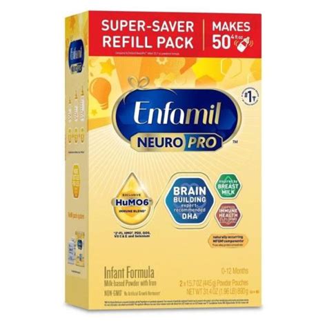 2 oz <b>refill</b> box of <b>Enfamil</b> NeuroPro Gentlease Baby Formula Powder ALL-IN-ONE COMFORT FOR YOUR LITTLE ONE: <b>Enfamil</b> NeuroPro Gentlease is thoughtfully crafted to provide all-in-one comfort, designed to ease fussiness, crying, gas, and spit-up within just 24-hours, so you and your baby can enjoy precious moments of peace. . Enfamil super saver refill pack